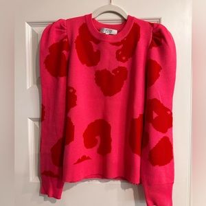 Pink dramatic sleeve sweater size small